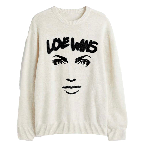 "LOVE WINS" Knitted Sweater Creme